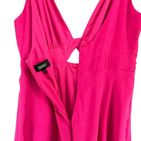 Alexia Admor Camila Midi Dress 14 Pink Cutout Fit Flare Chic Feminine Romantic - Picture 7 of 15